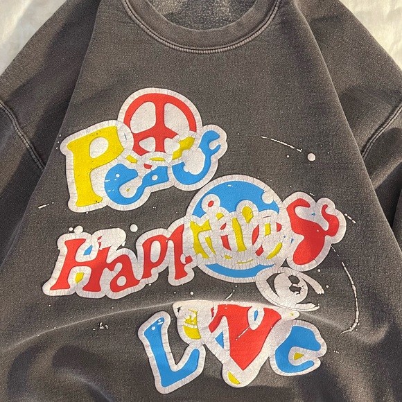 brown graphic puff print sweatshirt - Picture 2 of 5